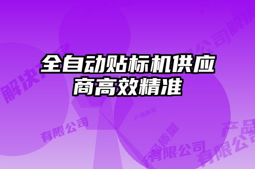 全自動貼標機供應商高效精準