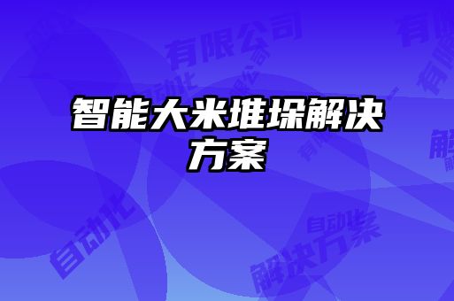 智能大米堆垛解決方案