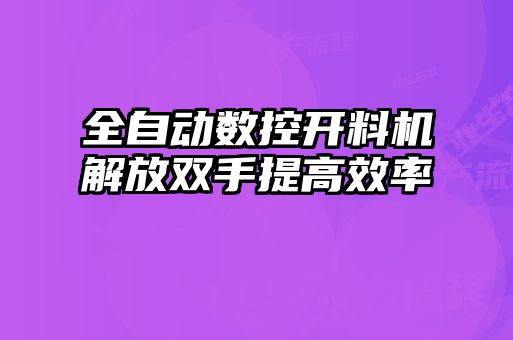 全自動數(shù)控開料機(jī)解放雙手提高效率