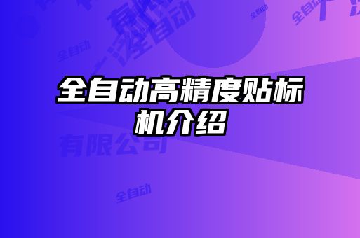 全自動高精度貼標機介紹