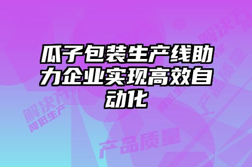 瓜子包裝生產線助力企業實現高效自動化