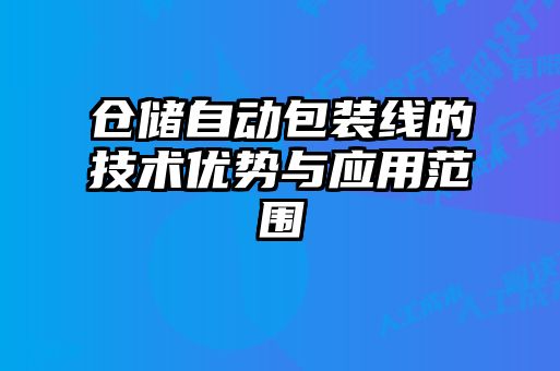 倉儲自動包裝線的技術優勢與應用范圍