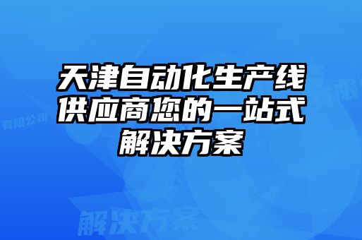 天津自動化生產線供應商您的一站式解決方案