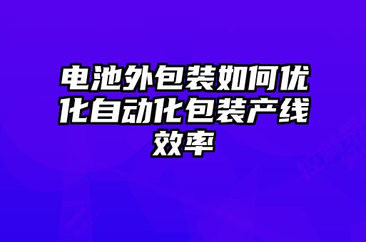 電池外包裝如何優化自動化包裝產線效率