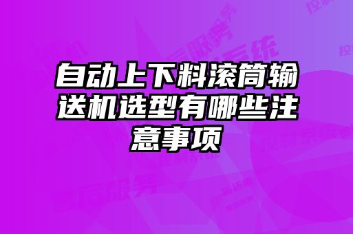 自動上下料滾筒輸送機選型有哪些注意事項