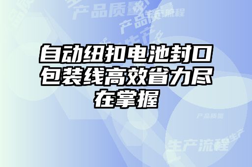 自動紐扣電池封口包裝線高效省力盡在掌握