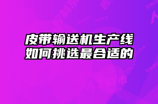 皮帶輸送機生產(chǎn)線如何挑選最合適的