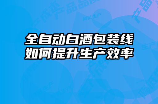 全自動白酒包裝線如何提升生產效率