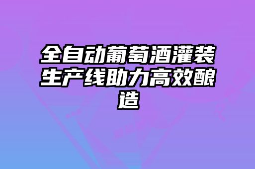 全自動(dòng)葡萄酒灌裝生產(chǎn)線助力高效釀造