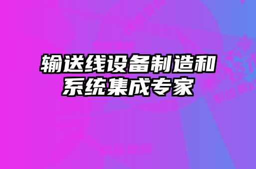 輸送線設備制造和系統集成專家