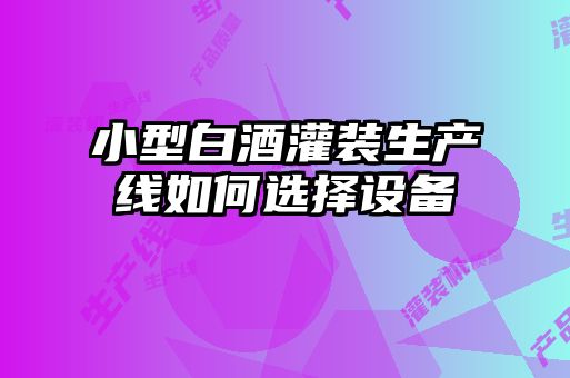 小型白酒灌裝生產線如何選擇設備